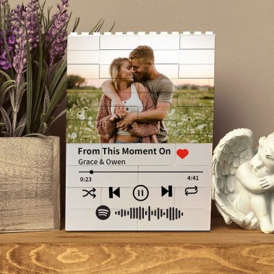 Personalised Spotify Photo Block Puzzle Unique Valentine's Day Gifts for Boyfriend Anniversary Gift