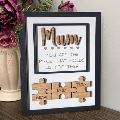 Personalised Handmade Puzzle Pieces Frame Gift Ideas For Mum Grandma Mother's Day Gift
