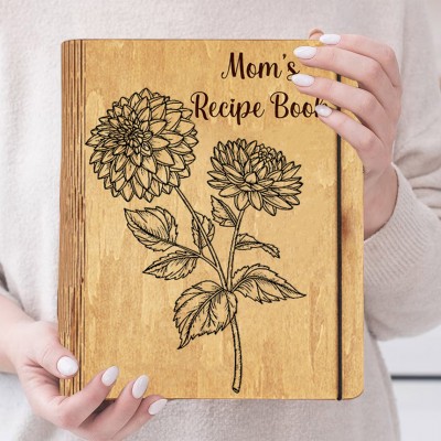 Custom Mum's Wooden Recipe Book Christmas Gifts for Mum Grandma Birthday Gifts for Her