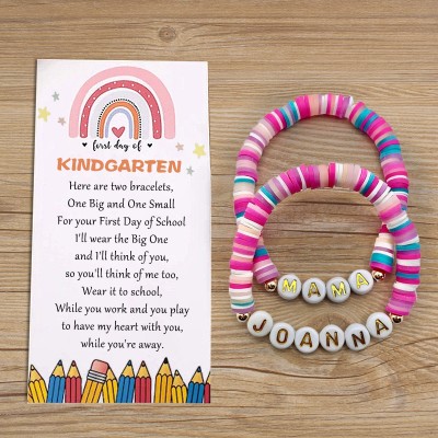 First Day of Kindergarten Mummy and Me Matching Bracelet Back to School Gifts