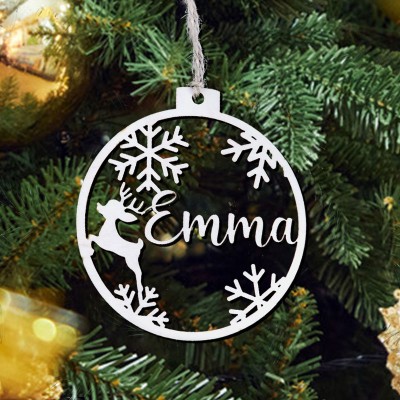 Personalised Wooden Name Snowflakes Christmas Tree Ornament
