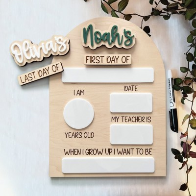 Personalised First and Last Day of School Sign Prop Back to School Sign for Kids