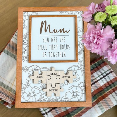 Personalised Wooden Puzzle Names Sign Love Gift Ideas for Mum Grandma Mother's Day Gift