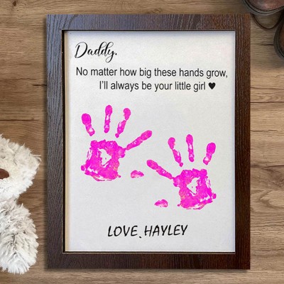 Father's Day DIY Handprint Sign with kids Name Unique Gift for Dad