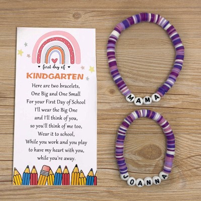 First Day of Kindergarten Mummy and Me Matching Bracelet Back to School Gifts