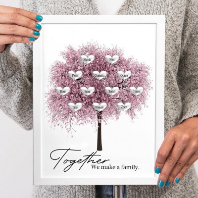 Together We Make A Family Personalised Family Tree Frame with Kids Names Christmas Gift Ideas for Grandma Mum