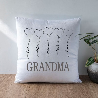 Personalised Engraving 1-20 Kids Names Family Pillow Mother's Day Gift