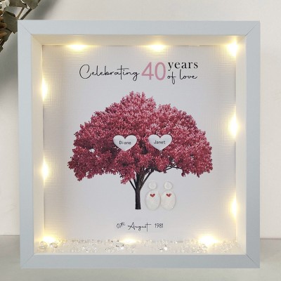 Personalised Wedding Anniversary Family Tree Framed Print