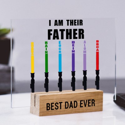 Personalised I Am Their Father Wooden Name Sign Fathers Day Gift for Dad