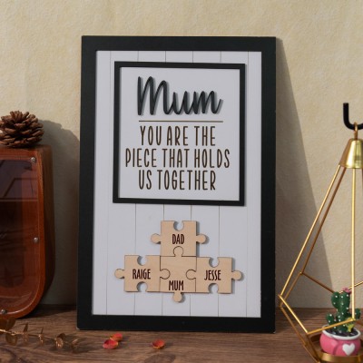 Custom Mum Wooden Puzzles Name Family Sign Unique Gift For Mum Grandma Mother's Day Gift