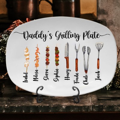 BBQ Daddy's Grilling Plate Personalised Grilling Platter Father's Day Gifts