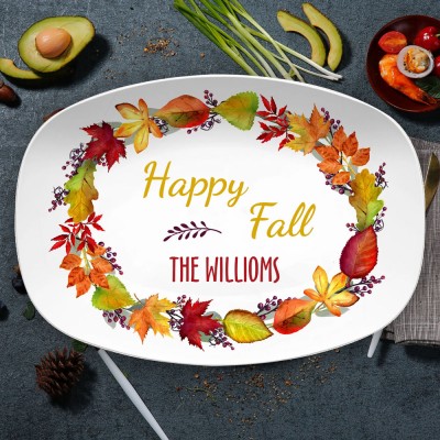 Personalised Happy Fall Thanksgiving Family Platter