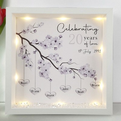 Personalised Wedding Anniversary Family Tree Framed Print