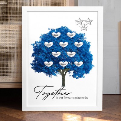 Together Is Our Favourite Place To Be Custom Family Tree Frame with Kids Names Christmas Gifts for Mum Grandma