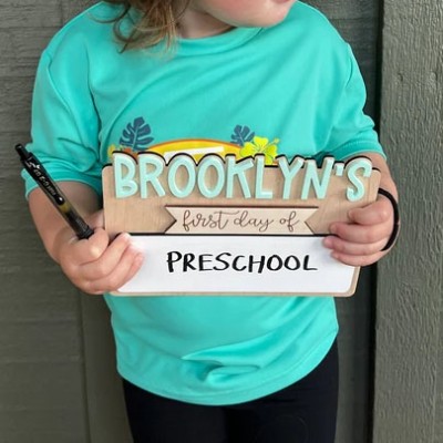 First and Last Day of School Sign Custom Reusable Erasable School Sign for Kids