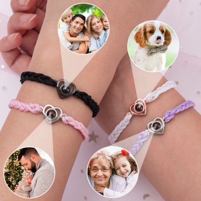 Personalised Memorial Photo Projection Bracelet Christmas Family Gift for Mum Dad Grandma