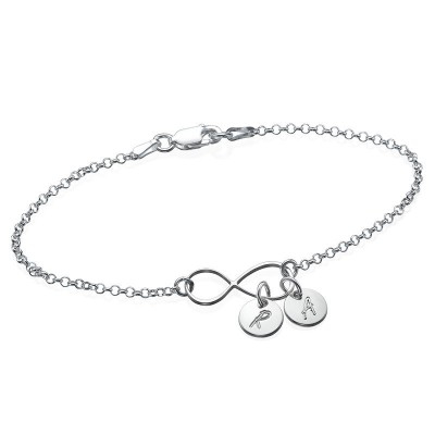 Personalised Infinity Anklet With 1-4 Engraved Charms