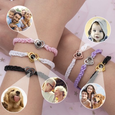 Personalised Family Photo Projection Bracelet Gift for Wife Christmas Gift for Mum Grandma Dad