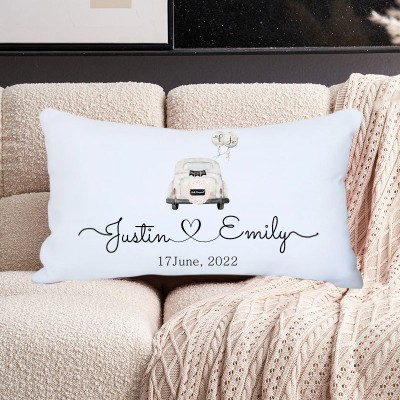 Personalised Couple Date Pillow Customise Wedding Gift for Her Valentine's Day Gift for Girlfriend