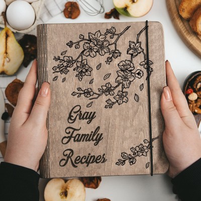 Personalised Wooden Family Recipe Book Gift Ideas For Mum Grandma Wife Her