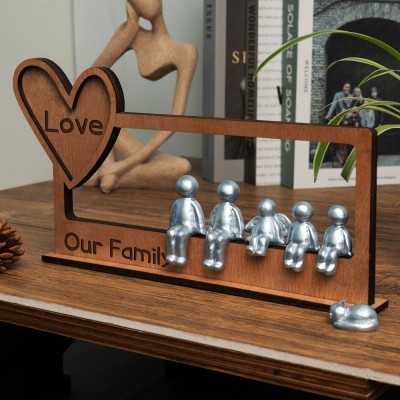 Personalised Our Family Sculpture Figurines Family Home Decor Keepsake Gift for Mum Grandma 