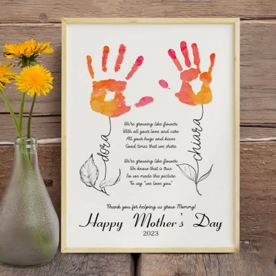 Handmade Printable Handprint DIY Gift for Mum Mother's Day Keepsake Craft Gift