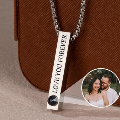 Personalised Engraving Bar Photo Projection Necklace For Men Women Love Anniversary Gifts Ideas For Wife Husband Her Him