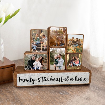 Custom Family Wooden Stacking Photo Blocks Set Memorial Photo Gift Ideas Christmas Gifts for Grandma Mum