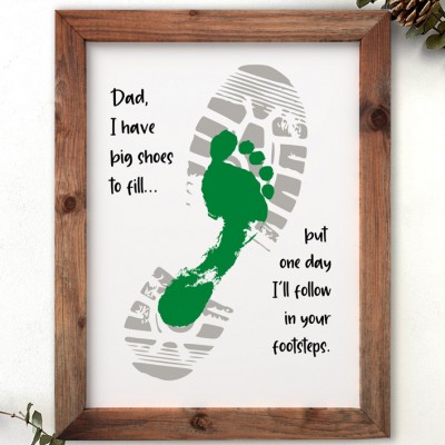 Personalised Following in Footsteps DIY Footprint Art Framed Father's Day Gift
