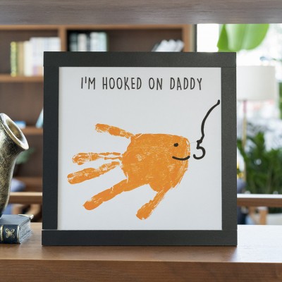Personalised I'm Hooked On Daddy Hands Down DIY Handprint Frame