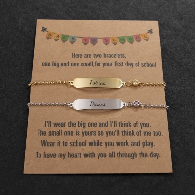 Personalised Back To School 2 Infinity Charm Bracelets For Student