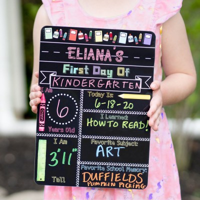 Personalised First Day of School Sign Reusable Chalkboard