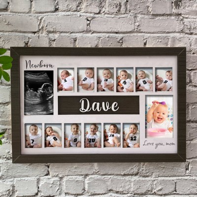 Personalised 3D Baby First Year Photo Frame Monthly Milestones Month Picture Frame 