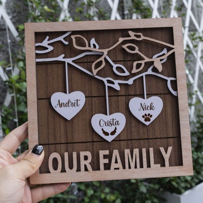 Personalised Our Family Tree Sign Gift for Mum Grandma