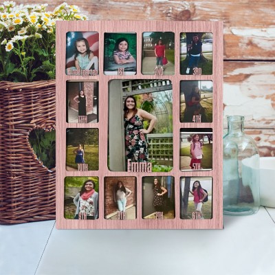 Personalised 3D School Years Photo Frame Display Board Gifts For Girl