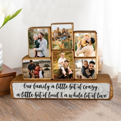 Personalised Family Wooden Stacking Photo Blocks Set Birthday Gifts Father's Day Gift Family Keepsake Gift