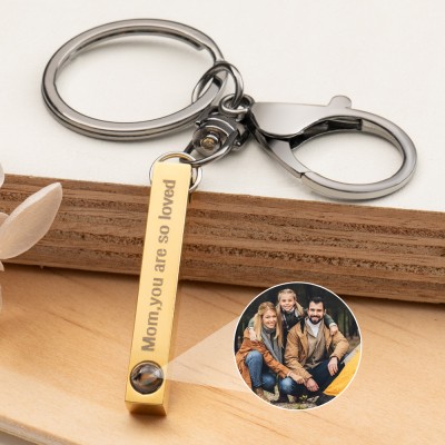 Personalised Photo Projection Keychain Memorial Birthday Gifts Mum Dad Her Him