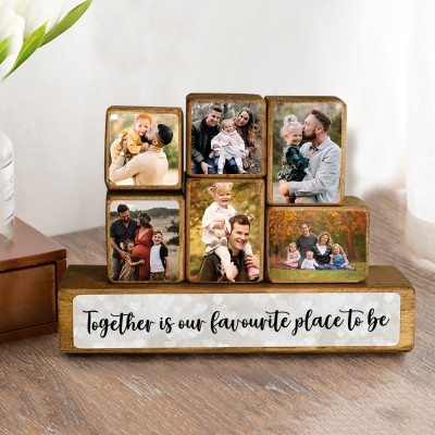 Personalised Wooden Photo Stacking Blocks Set Family Keepsake Unique Gifts For Mum Dad Her Him