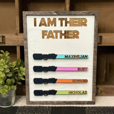 I Am Their Father Personalised Wooden Plaques Funny Gift for Dad Grandpa Father's Day Gift Ideas