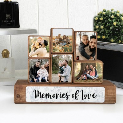 Personalised Wooden Stacking Photo Blocks Set Love Memorial Gifts For Mum Grandma Her
