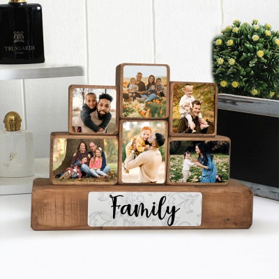 Personalised Family Stacking Photo Blocks Set Family Keepsake Unique Gift Ideas for Christmas 