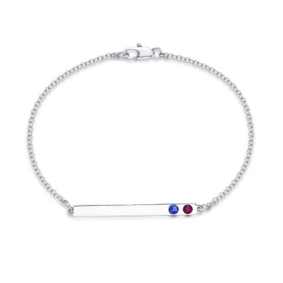 Personalised Birthstone Bar Bracelet with 2 Birthstone