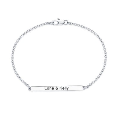 Personalised Nameplate Bracelet in Sterling Silver