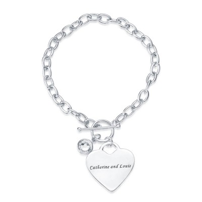 Personalised Charm Bracelet with a Birthstone Pendant
