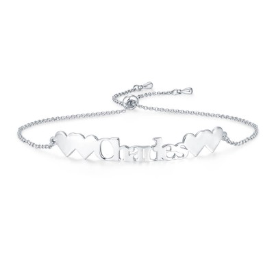 Personalised Name Bracelet Silver | Length Adjustable