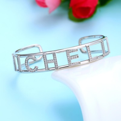 Personalised Hollow Name Bracelet with Capital Letters