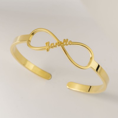 Personalised Infinity Name Bracelet Bangle With 1-6 Names