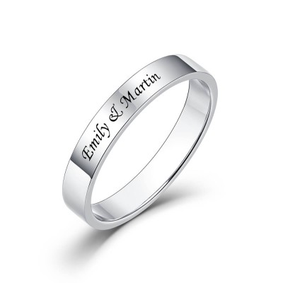 S925 Sterling Silver Custom Promise Engraved Name Ring