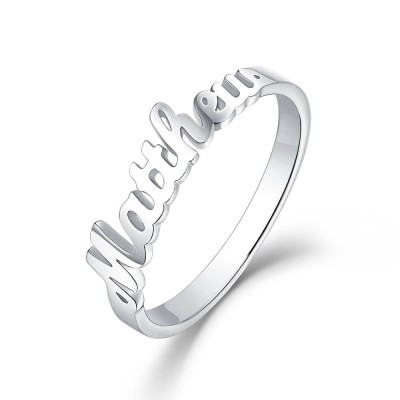 S925 Sterling Silver Personalised Name Ring