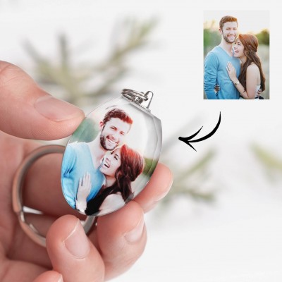 Customise Photo Crystal Keychain Heart Shaped Gift for Any Occasions  